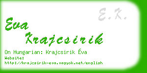 eva krajcsirik business card